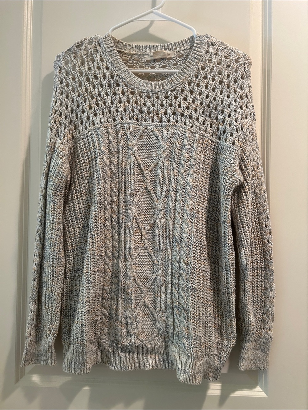 Urban Outfitters Coincidence & Chance Open Knit Cable Sweater size M Gray beige